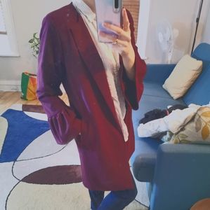 Bell sleeve blazer burgundy